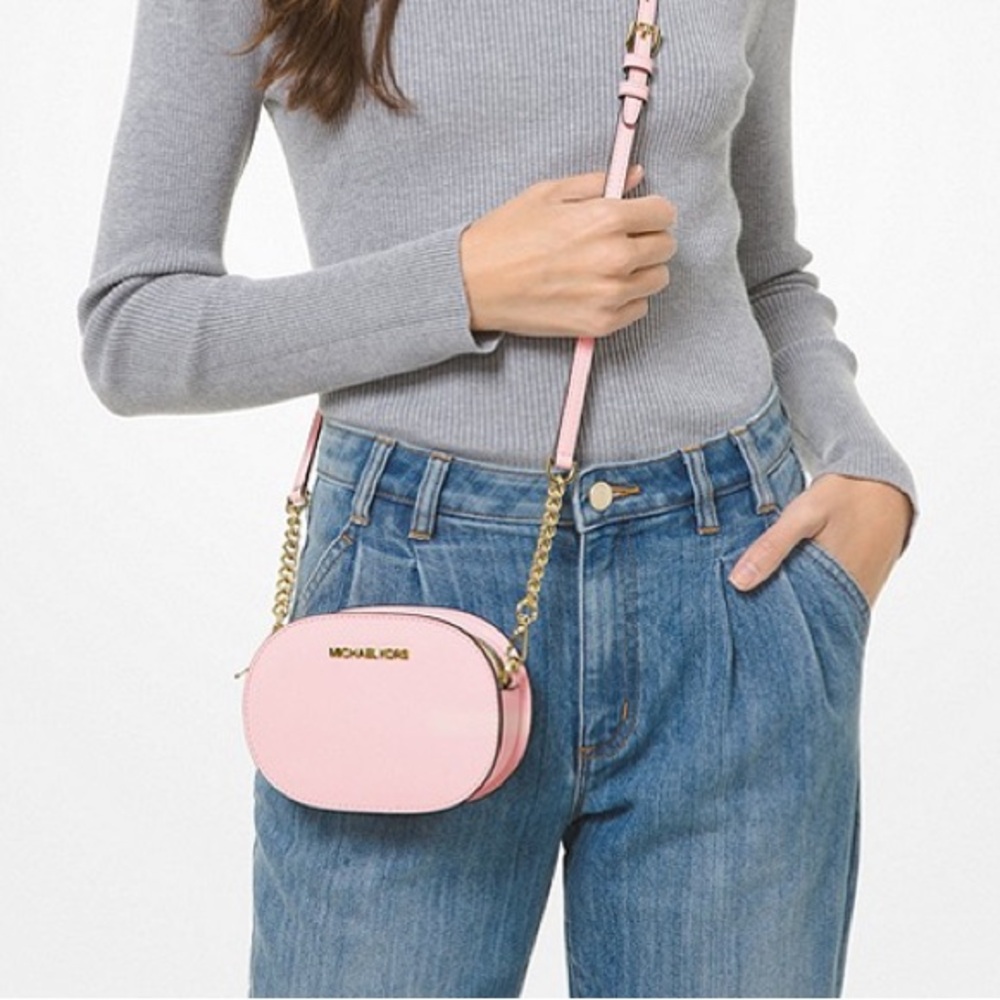Michael Kors Jet Set Travel Small Oval Crossbody - Powder Blush